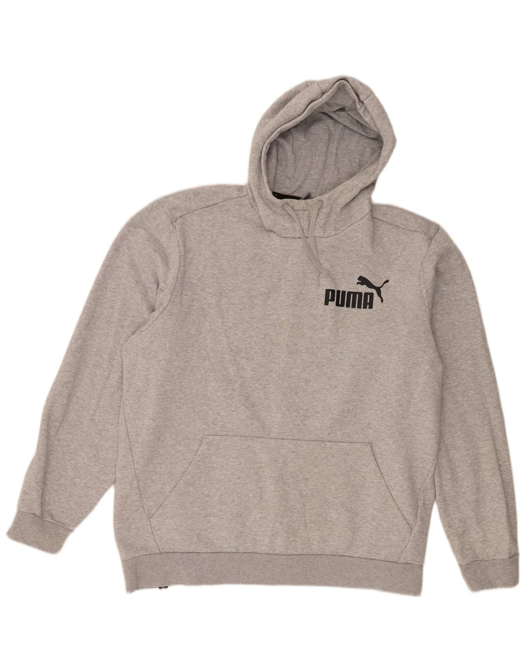 Puma Mens Hoodie Jumper 2XL Grey Cotton