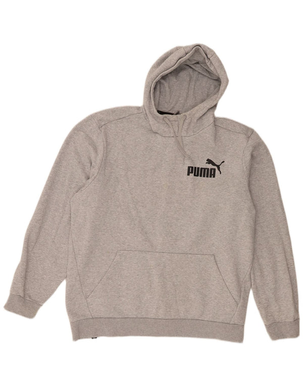 Puma Mens Hoodie Jumper 2XL Grey Cotton