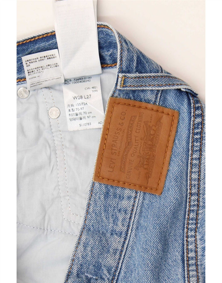 Levi's Womens Ribcage Straight Jeans W28 L27 Blue Cotton