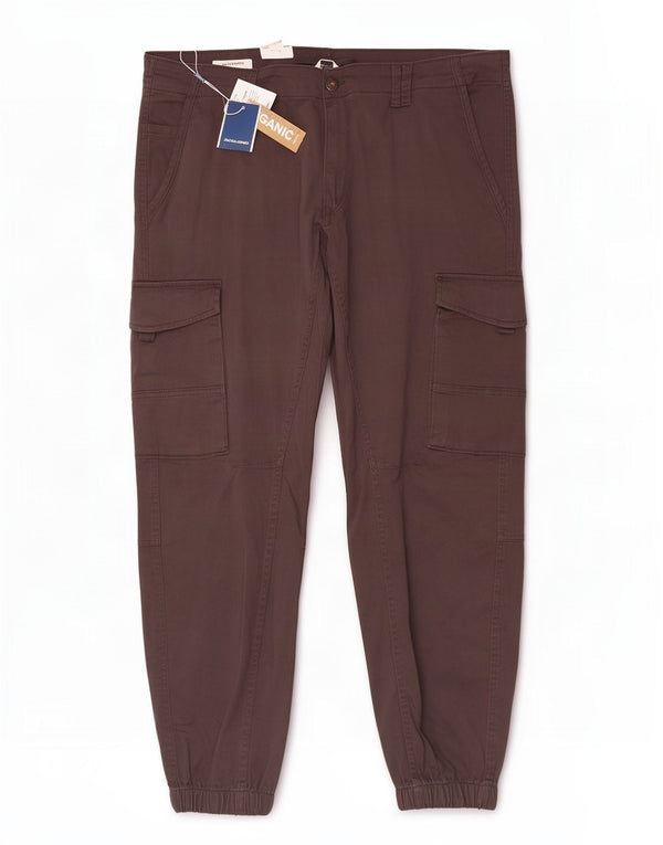 Jack & Jones Mens Joggers Cargo Trousers W38 L32 Brown Cotton