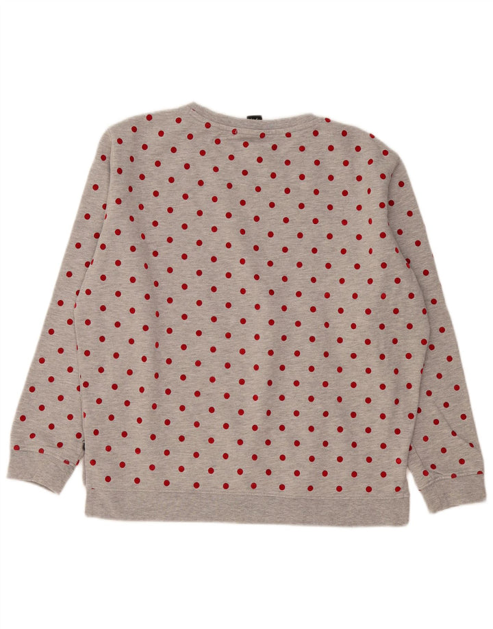 SCOTCH & SODA Womens Oversized Sweatshirt Jumper US 1 XS Grey Polka Dot