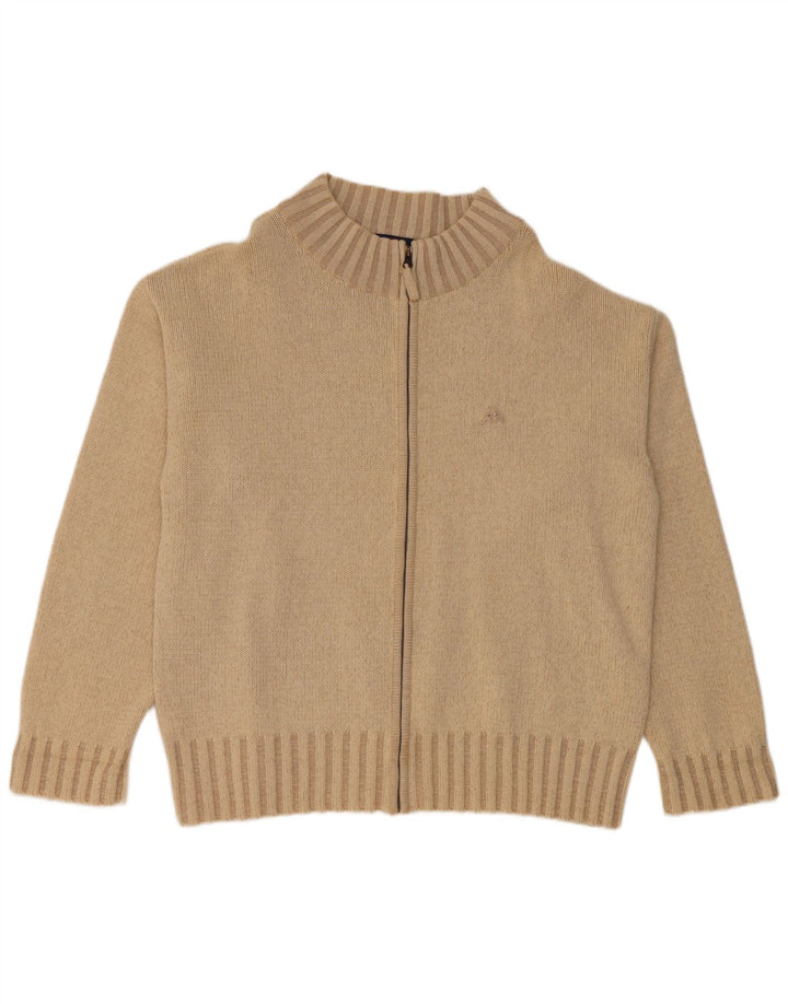 Kappa Mens Cardigan Sweater XL Beige Cotton