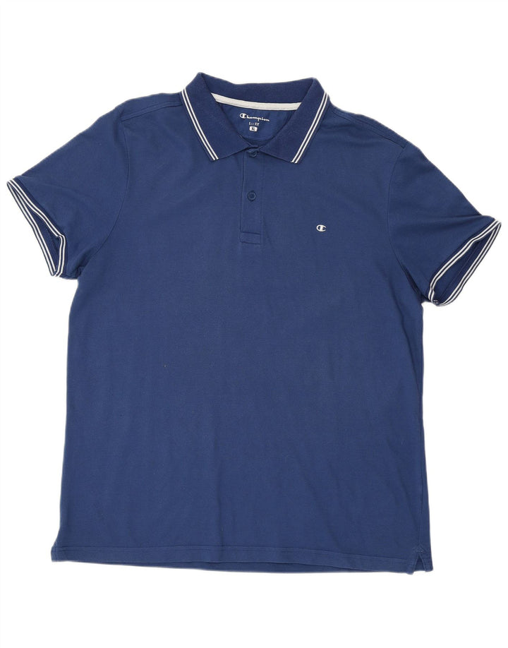 CHAMPION Mens Easy Fit Polo Shirt XL Blue