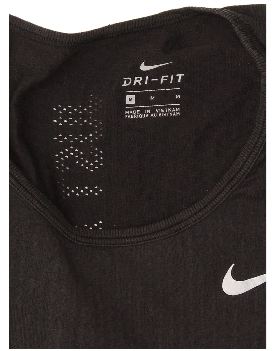 Nike Womens Dri Fit Top Long Sleeve UK 12 Medium Black Polyester