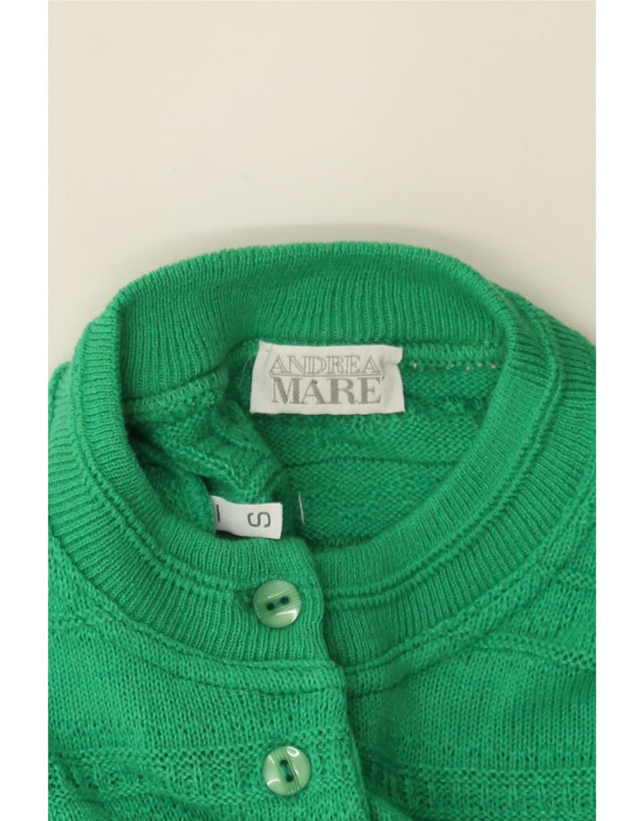 ANDREA MARE Womens Oversized Crew Neck Jumper Sweater UK 10 Small Green Vintage Andrea Mare and Second-Hand Andrea Mare from Messina Hembry 