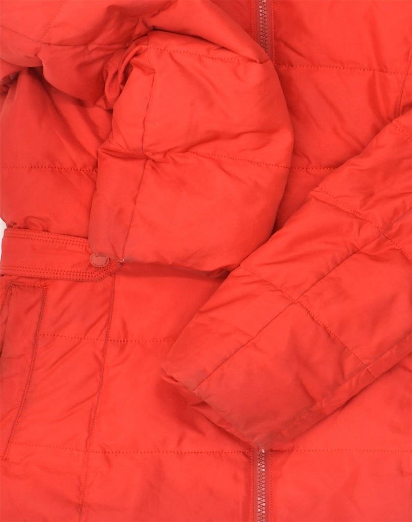 TOMMY HILFIGER Womens Hooded Padded Jacket UK 10 Small Red Polyester | Vintage Tommy Hilfiger | Thrift | Second-Hand Tommy Hilfiger | Used Clothing | Messina Hembry 