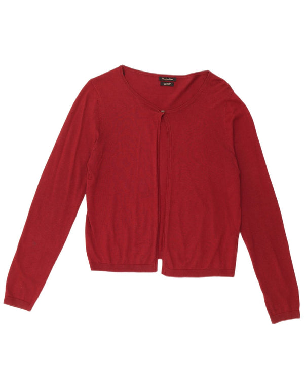 Massimo Dutti Womens Bolero Jumper UK 14 Medium Burgundy Silk