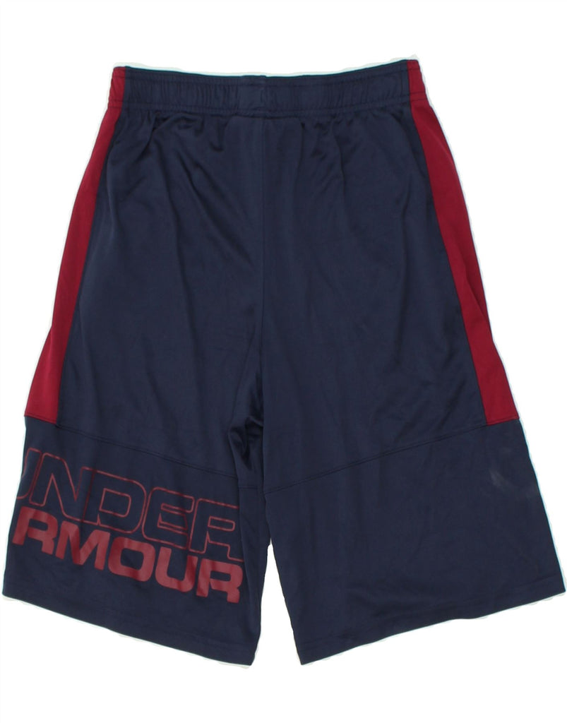 UNDER ARMOUR Boys Heat Gear Sport Shorts 14-15 Years Large Navy Blue | Vintage Under Armour | Thrift | Second-Hand Under Armour | Used Clothing | Messina Hembry 