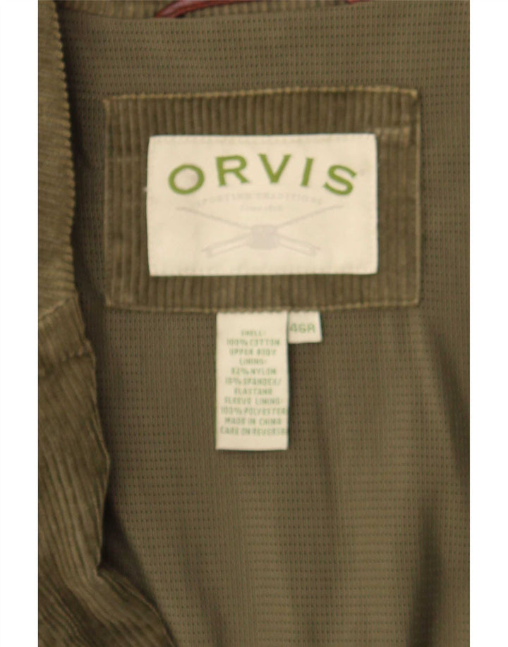 Orvis Mens 2 Button Corduroy Blazer Jacket EU 46 3XL Green Cotton