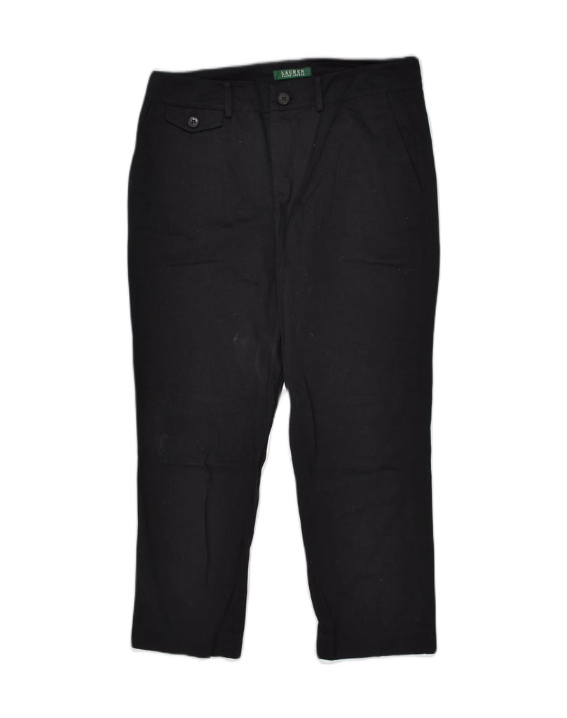 RALPH LAUREN Womens Capri Slim Chino Trousers US 8 Medium W30 L23 Black | Vintage Ralph Lauren | Thrift | Second-Hand Ralph Lauren | Used Clothing | Messina Hembry 