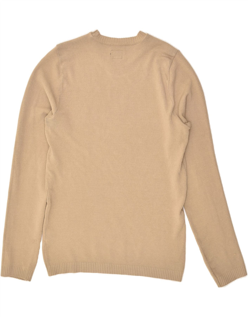 ENERGIE Mens Slim Fit Crew Neck Jumper Sweater XL Beige Acrylic | Vintage Energie | Thrift | Second-Hand Energie | Used Clothing | Messina Hembry 