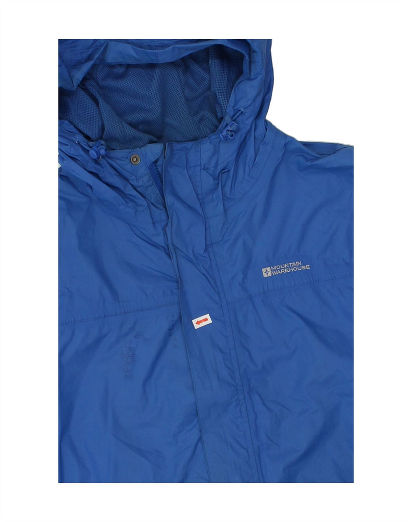 MOUNTAIN WAREHOUSE Mens Hooded Rain Jacket UK 38 Medium Blue Nylon | Vintage Mountain Warehouse | Thrift | Second-Hand Mountain Warehouse | Used Clothing | Messina Hembry 