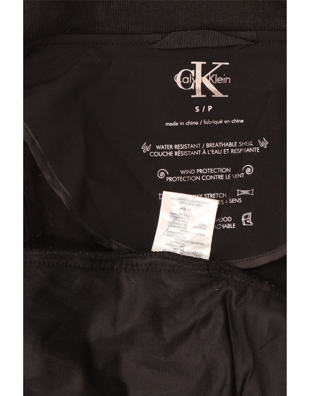 Calvin Klein Womens Raincoat UK 10 Small Black Polyester