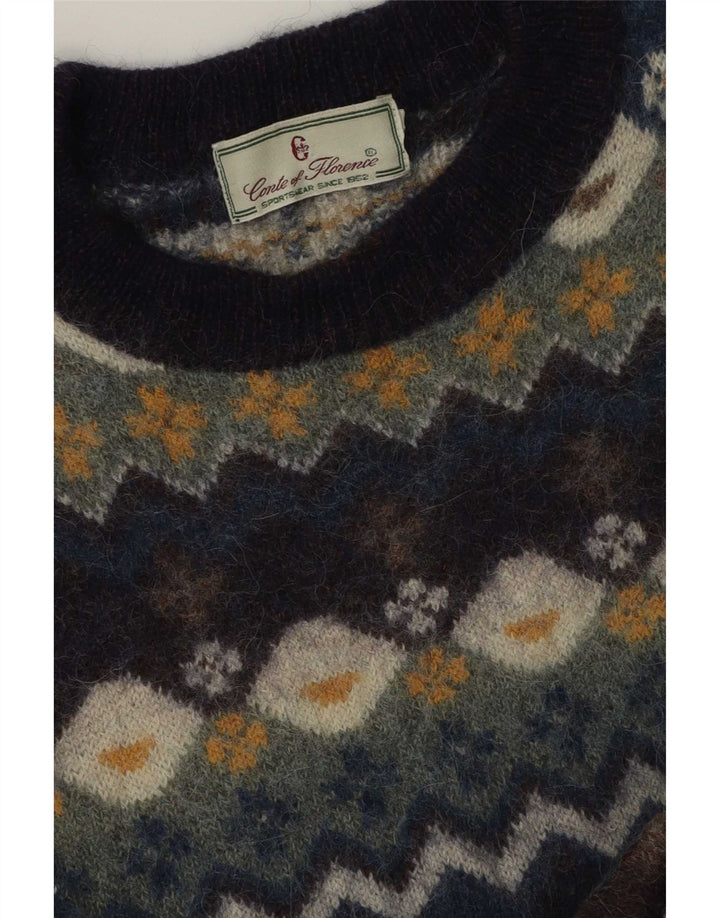 Conte of Florence Mens Crew Neck Jumper Sweater Medium Multicoloured