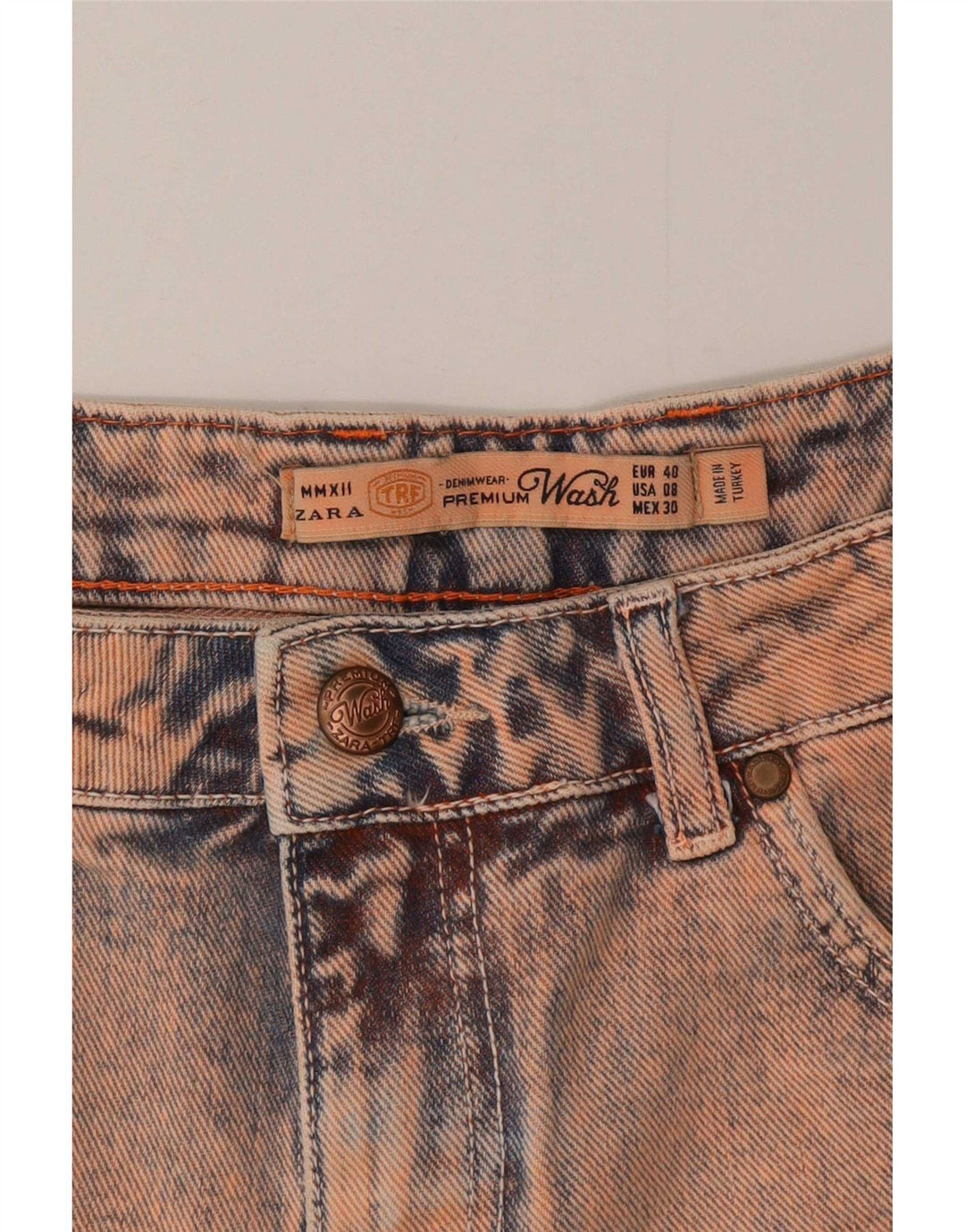 Zara Womens Denim Distressed Hot Pants EU 40 Medium W30  Pink