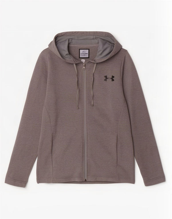 Under Armour Mens Cold Gear Zip Hoodie Sweater Small Grey Polyester