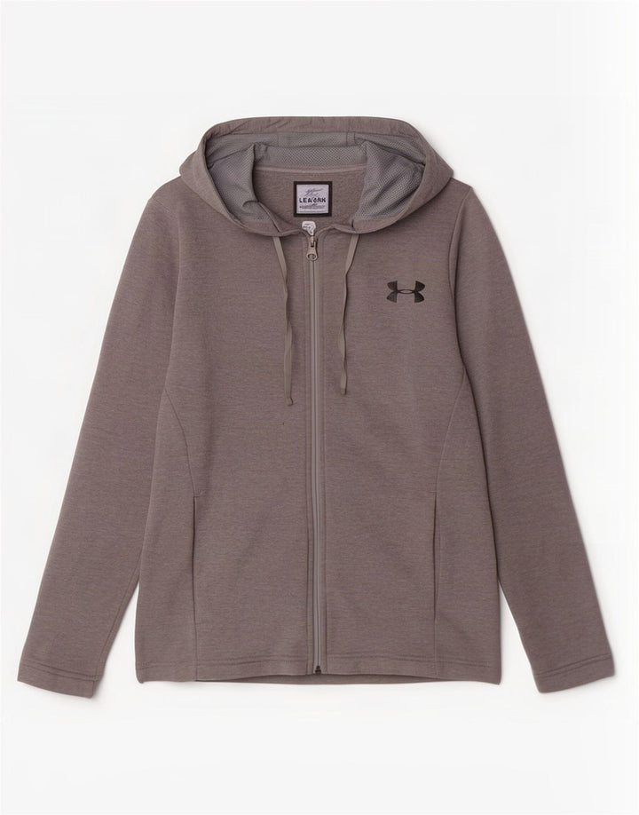 Under Armour Mens Cold Gear Zip Hoodie Sweater Small Grey Polyester