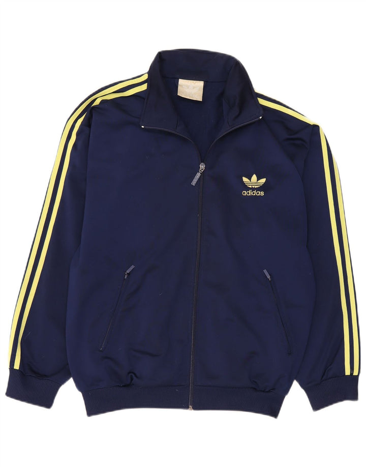 Adidas Mens Tracksuit Top Jacket UK 36/38 Small Navy Blue Polyester