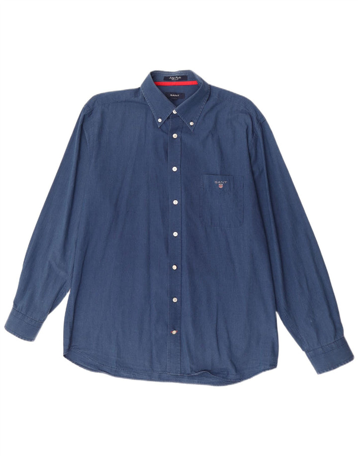 GANT Mens Regular Fit Shirt Large Blue Cotton