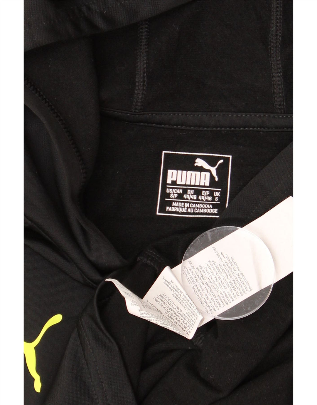 PUMA Mens Hooded Top Long Sleeve Small Black Polyester