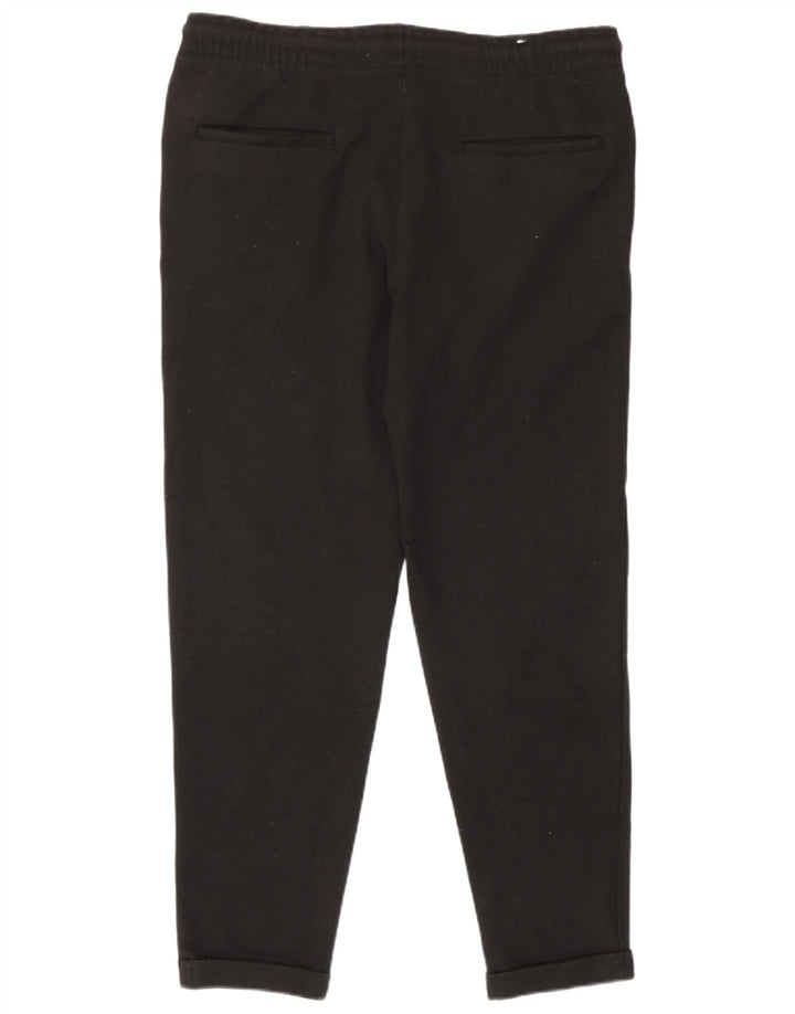 Zara Mens Cropped Trousers Medium W31 L26 Black Polyester