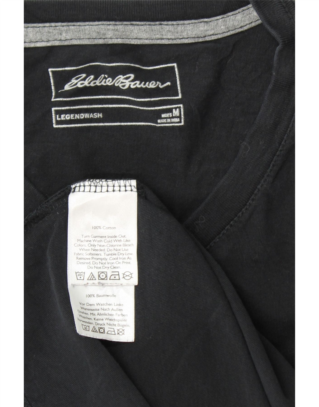 EDDIE BAUER Mens T-Shirt Top Medium Black Cotton Vintage Eddie Bauer and Second-Hand Eddie Bauer from Messina Hembry 