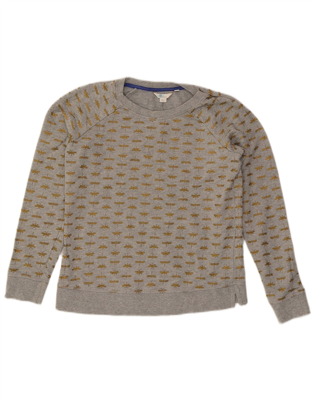 Boden Womens Crop Abstract Pattern Oversized Sweatshirt Jumper UK 6 XS Grey