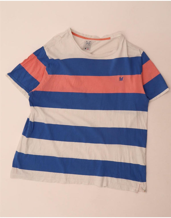 Crew Clothing Mens T-Shirt Top 3XL Multicoloured Striped Cotton