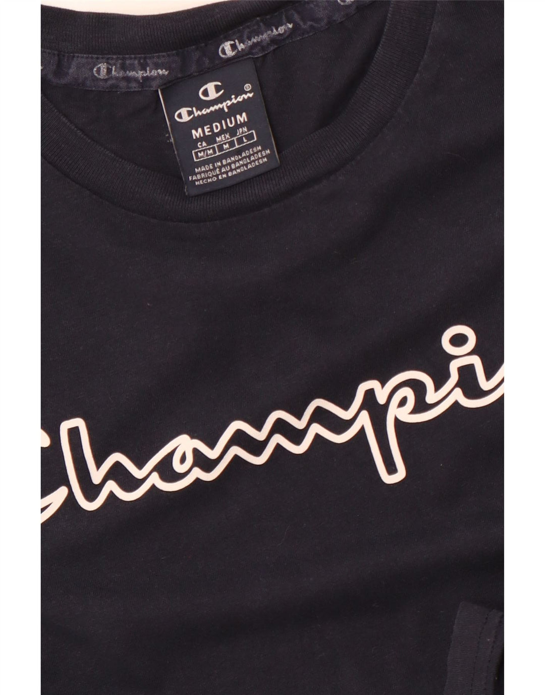 CHAMPION Mens Graphic T-Shirt Top Medium Navy Blue
