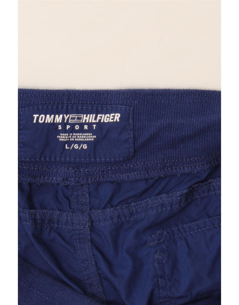 TOMMY HILFIGER Womens Bermuda Shorts Large W34 L20 Navy Blue Cotton Vintage Tommy Hilfiger and Second-Hand Tommy Hilfiger from Messina Hembry 