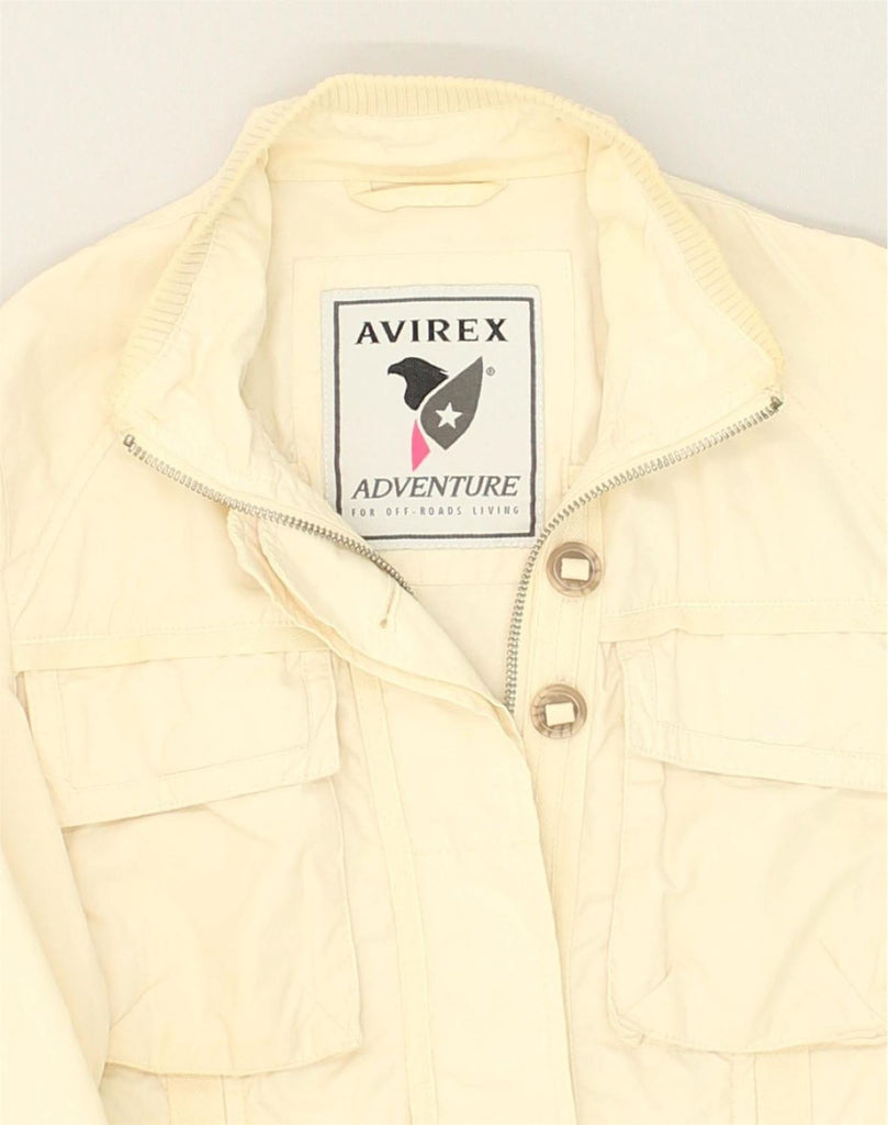 AVIREX Womens Utility Jacket UK 10 Small Off White Nylon | Vintage Avirex | Thrift | Second-Hand Avirex | Used Clothing | Messina Hembry 