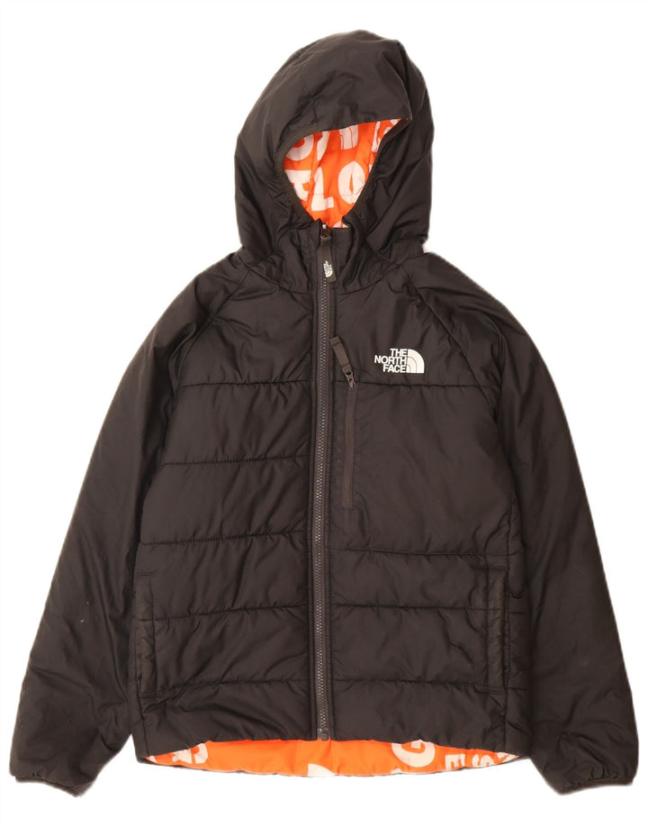 The North Face Boys Hooded Reversible Padded Jacket 9-10 Years Medium Black