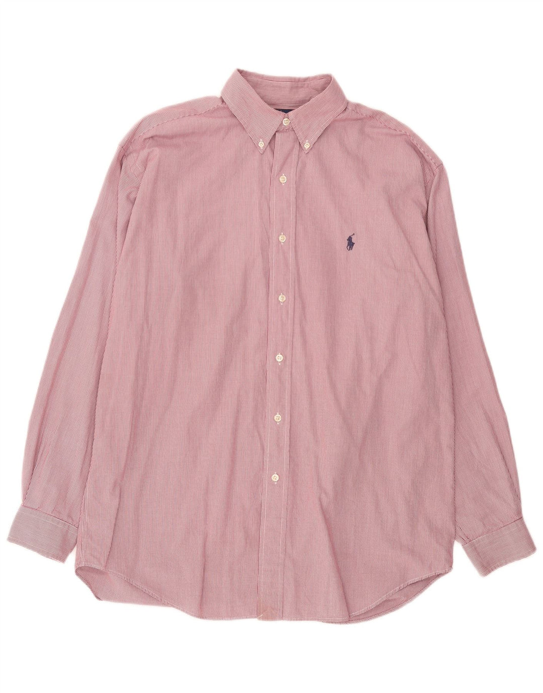 Ralph Lauren Mens Blake Loose Fit Shirt Medium Pink Check Cotton