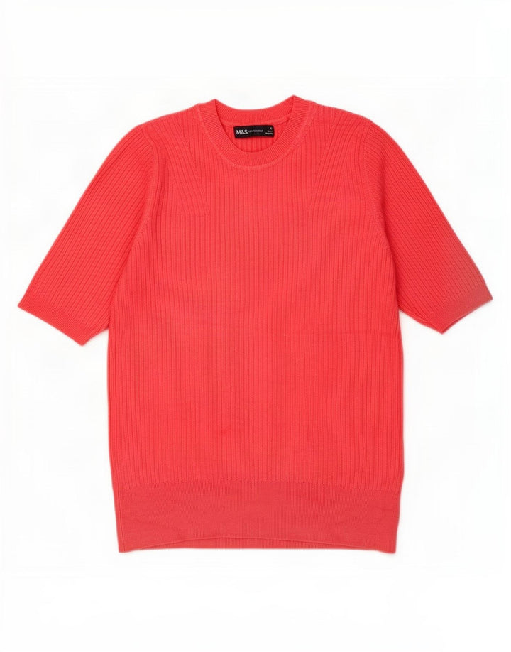 Marks & Spencer Womens Crew Neck Jumper Sweater UK 12 Medium Pink