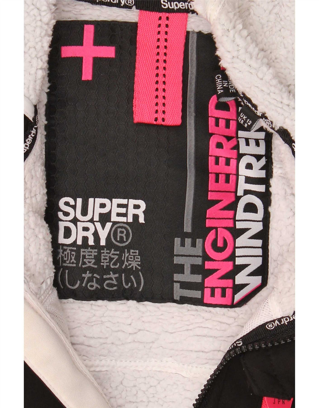 Superdry Womens Hooded Windbreaker Jacket UK 12 Medium Black