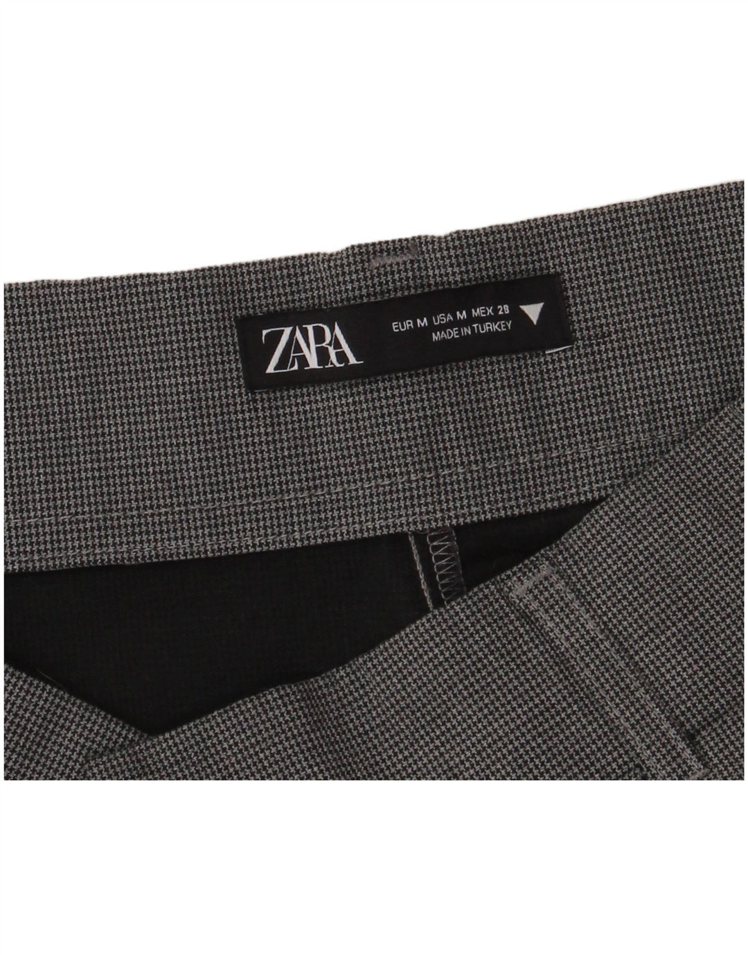 Zara Womens High Waist Hot Pants Medium W28 Grey Houndstooth