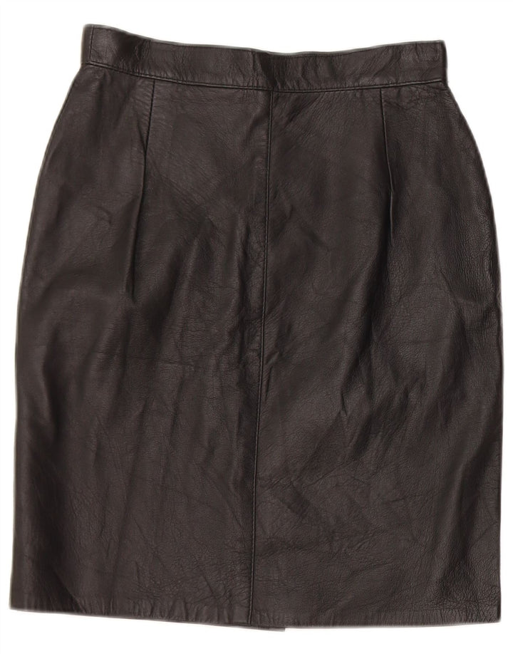 Caracciolo Womens Pencil Skirt W26 Small  Black Leather