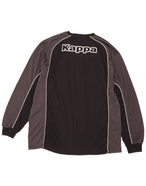 Kappa Mens Graphic Top Long Sleeve 3XL Black Colourblock Polyamide