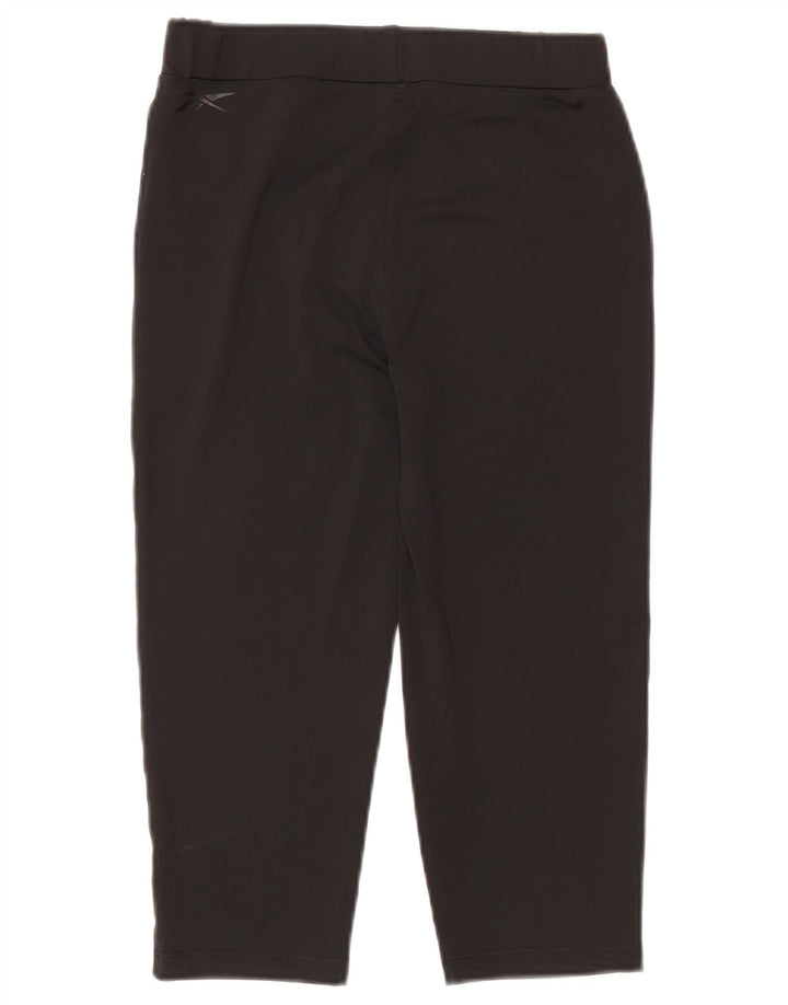 Reebok Womens Capri Leggings UK 12 Medium Black Polyester