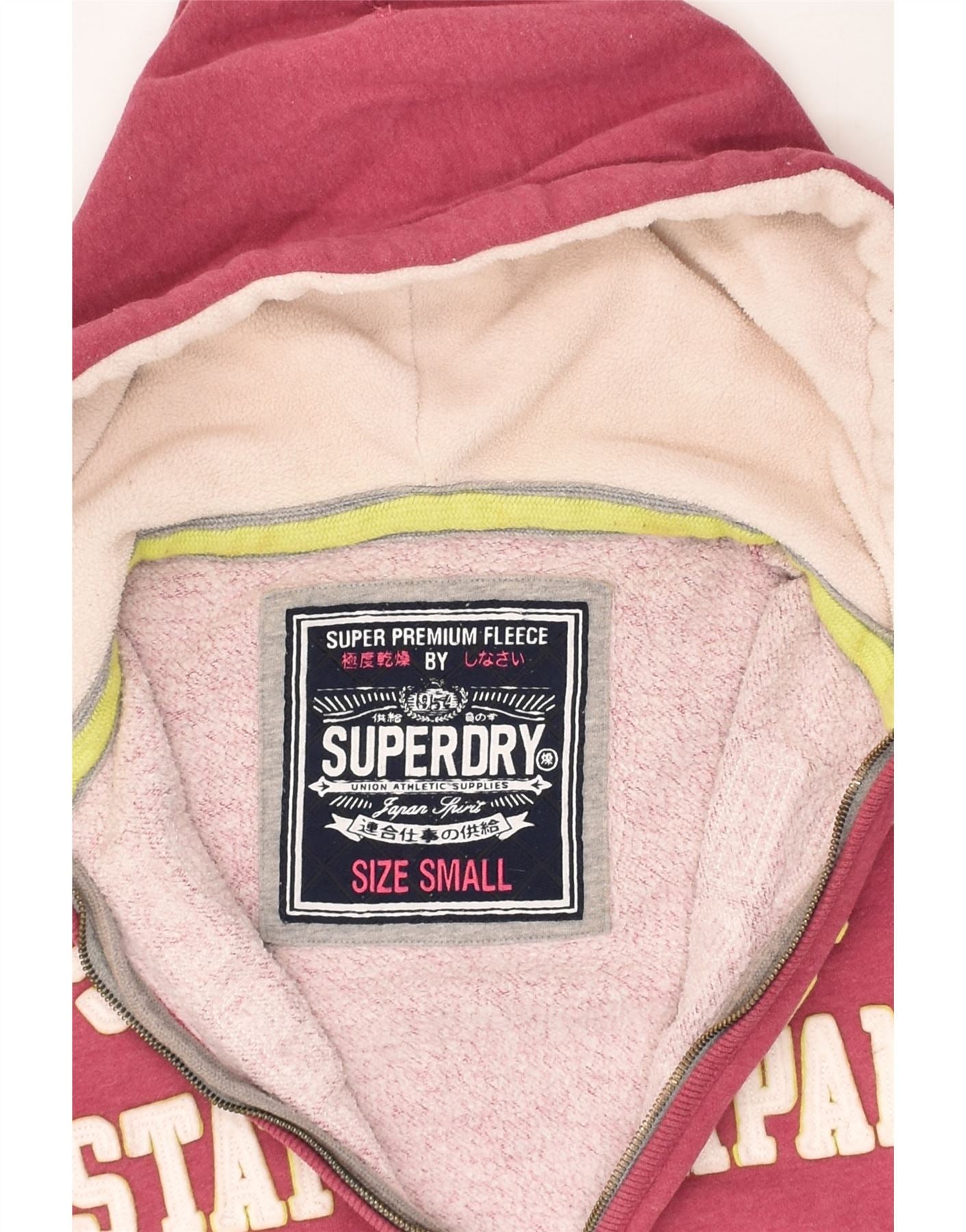 Superdry Japan spirit vintage hoodie sweatshirt pink blue pullover logo  women XS