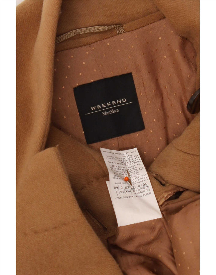 Max Mara Womens Weekend Overcoat UK 8 Small Beige Virgin Wool