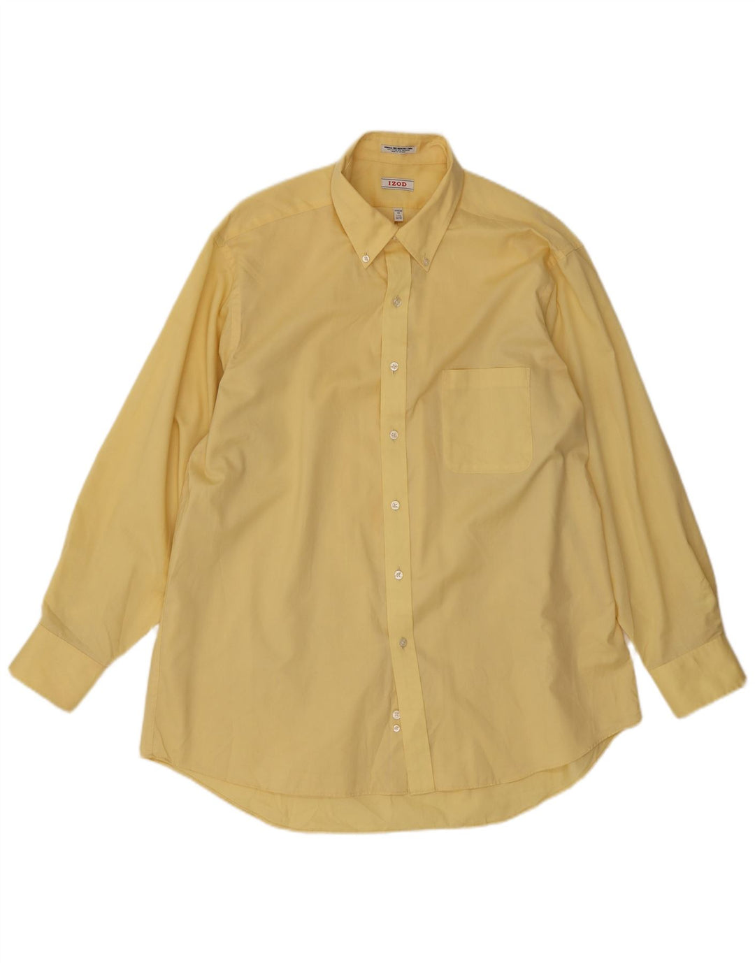 IZOD Mens Regular Fit Shirt Size 17 1/2 XL Yellow Cotton