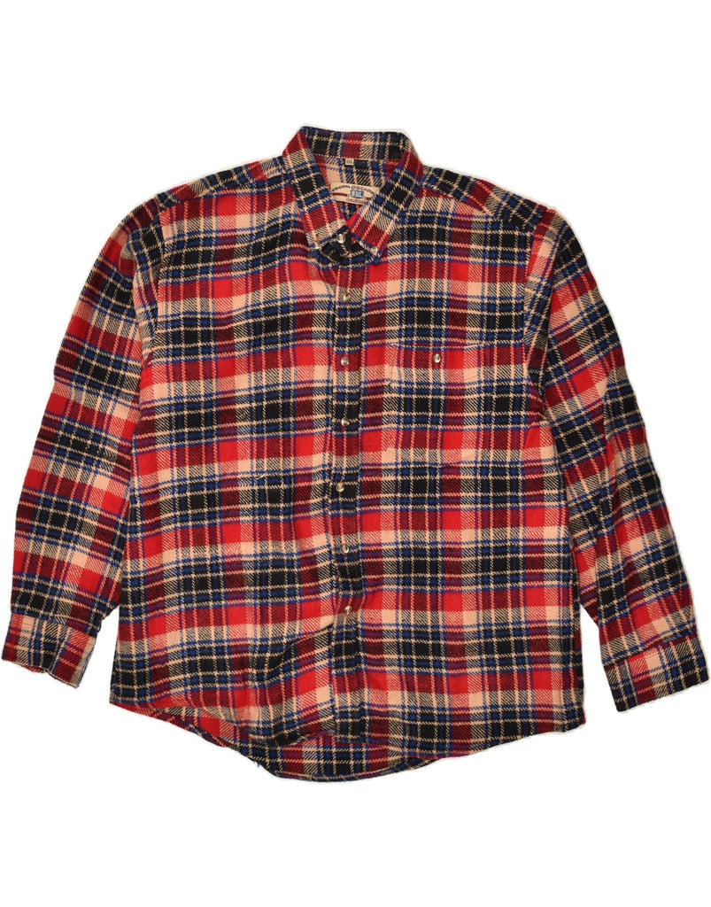 VINTAGE Mens Flannel Shirt 2XL Red Check Acrylic | Vintage Vintage | Thrift | Second-Hand Vintage | Used Clothing | Messina Hembry 