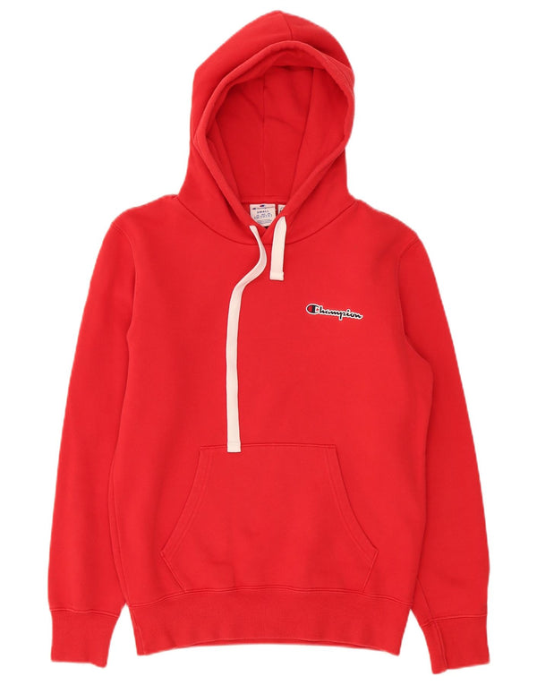 Champion Mens Hoodie Jumper Small Red Cotton