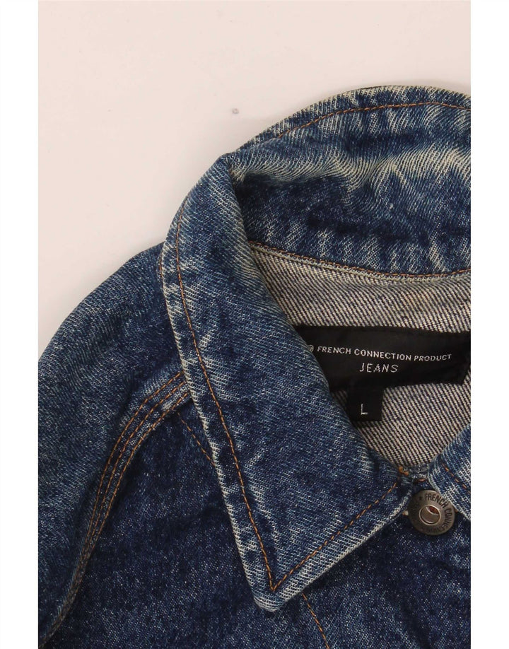 French Connection Womens Denim Jacket UK 16 Large Blue Cotton