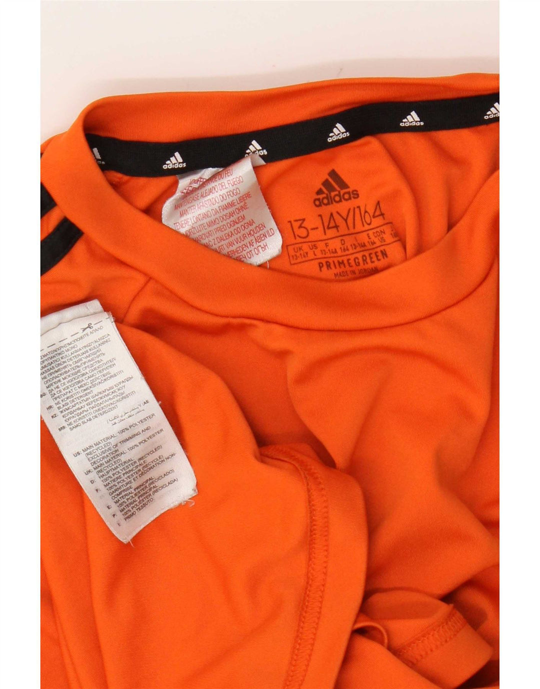Adidas Boys Aeroready T-Shirt Top 13-14 Years Orange Polyester