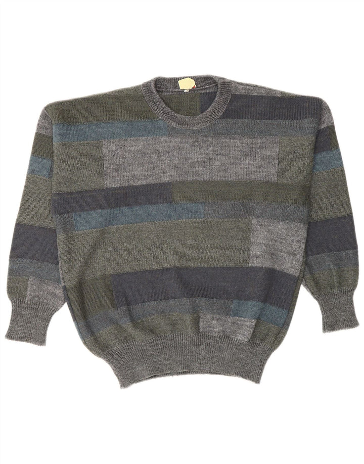 Vintage Mens Crew Neck Jumper Sweater IT 46 Small Multicoloured Colourblock