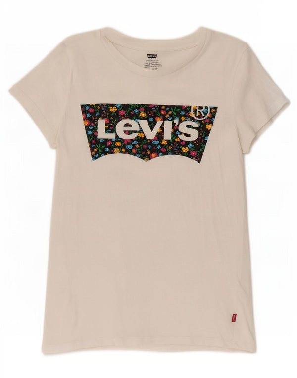 Levi's Womens Graphic T-Shirt Top UK 6 XS White Cotton