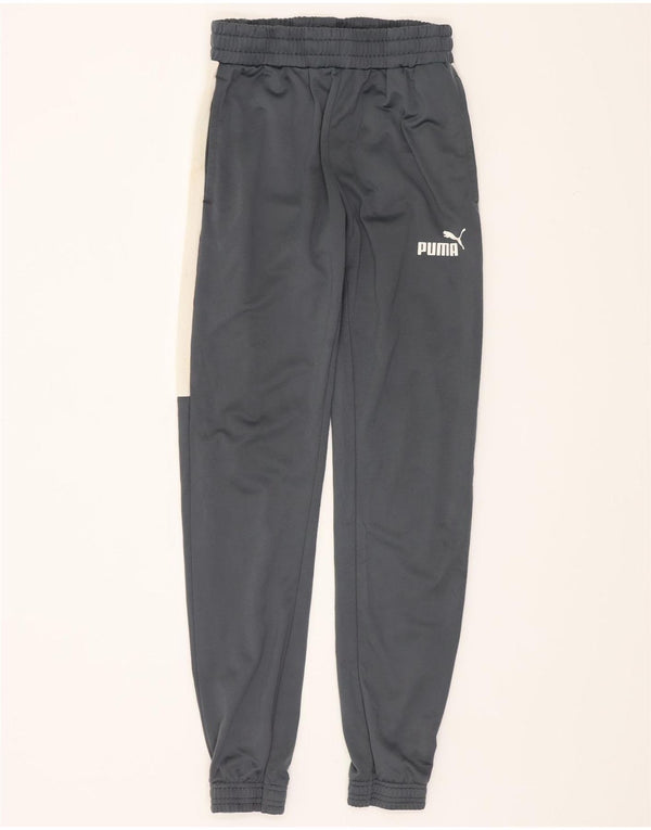 Puma Mens Tracksuit Trousers Joggers Small Grey Colourblock