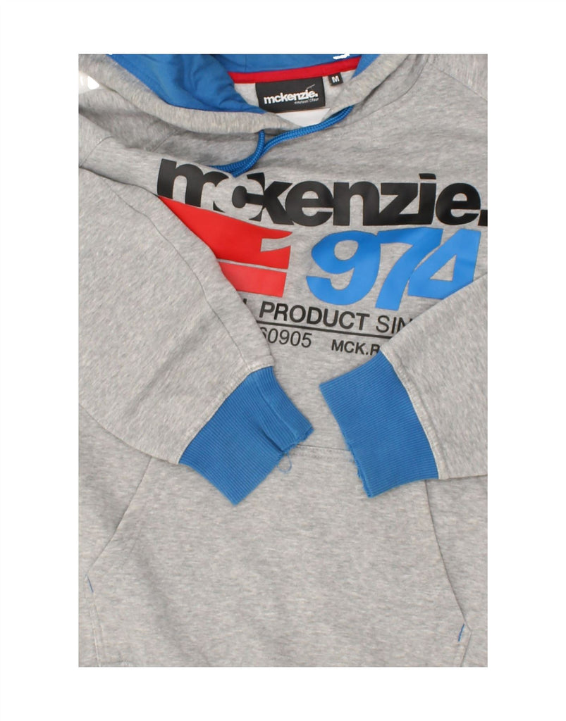 MCKENZIE Mens Graphic Hoodie Jumper Medium Grey Cotton | Vintage Mckenzie | Thrift | Second-Hand Mckenzie | Used Clothing | Messina Hembry 